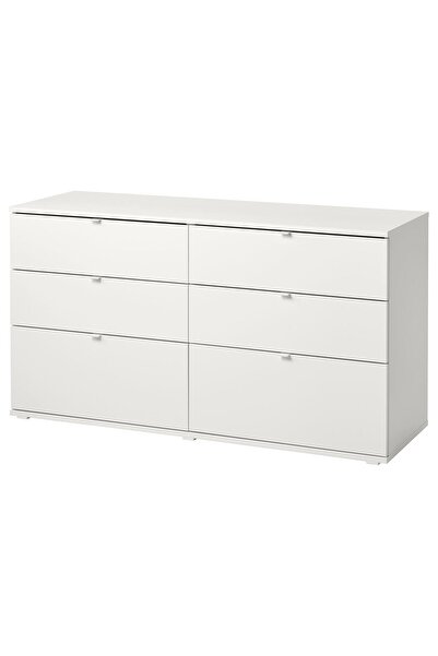 IKEA 6 Çekmeceli Şifonyer Beyaz Genişlik 140 cm  Derinlik 47 cm  Yükseklik  7...