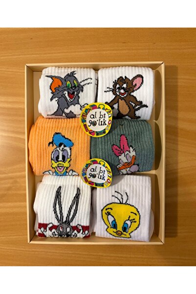 AL Bİ 90LIK 6 PERECHI DE ȘOSETE DE COLLEGE MULTICOLORE FUN HEROES, DIN BUMBAC