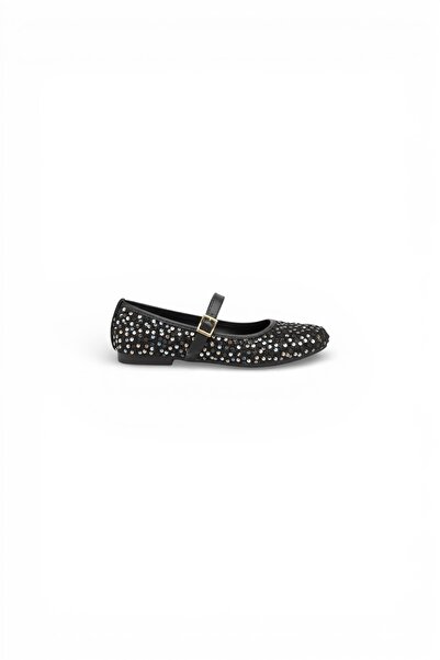Pazzyonez Nova Women's Black Silver Ballerinas with Sequins and Glitter, Buck...