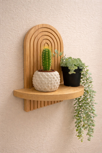 VARDAR 🌿 Dekoratif MDF Duvar Rafı – Modern Kemer Tasarım