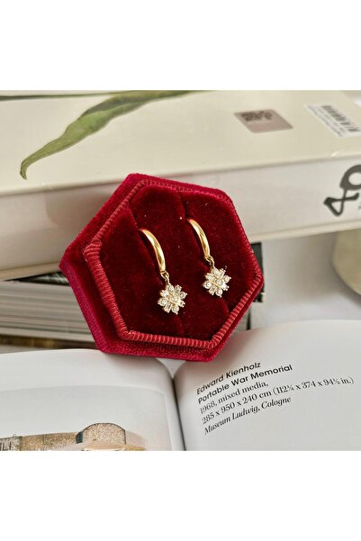 Karadeniz Kuyumculuk Baget Çiçek Tasarım Altın Halka Küpe