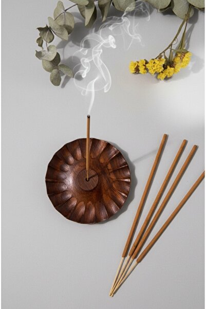 LEKUREN Yuvarlak İşlemeli Dekoratif Tütsülük, Çubuk Tütsülük