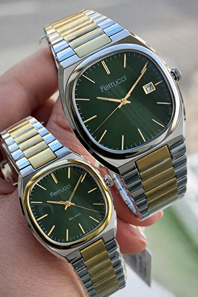 Ferrucci Çiftlere Özel Çelik Kordon Takvimli Kadran Sevgili Kombini Özel Çift...