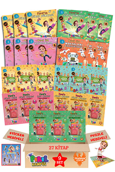 TRT ÇOCUK PIRIL KAMPÜS Pırıl Kampüs Okul Öncesi Eğitim Seti 27 Kitap (9 Seri)...
