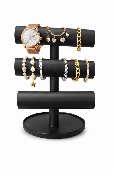 mutes 3D Jewelry Bracelet and Bangle Display Stand 3 Tier Black-306