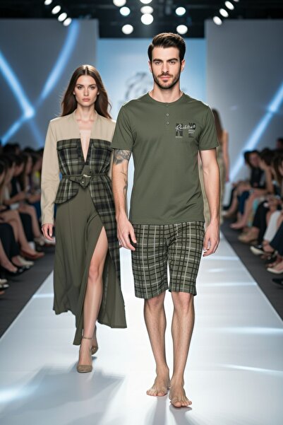 Aydoğan Costum de pijama pentru bărbați cu pantaloni scurți 250318