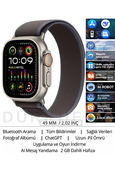 DURKHEİM Watch11 Ultra 3 Plus Akıllı Saat| ChatGPT|NFC|Arama-Konuşma|Mesaj Ya...