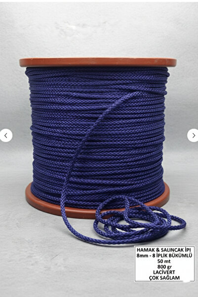 Genel Markalar 50 mt 8 mm kalınlığında 8 iplik bükümlü Lacivert Renk çok sağl...