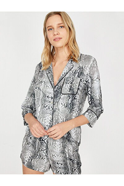 Koton Schwarzes Pyjamaoberteil für Damen 9YLK73152MW