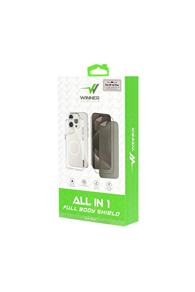 WE WINNER Full protection package with MagSafe holder for iPhone 15 Pro