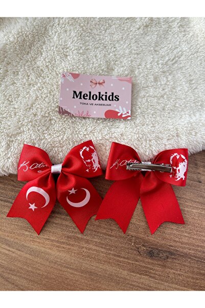 MeloKids 23 Nisan Atatürk ve Bayraklı Kurdele Çocuk Tokası 2 adet