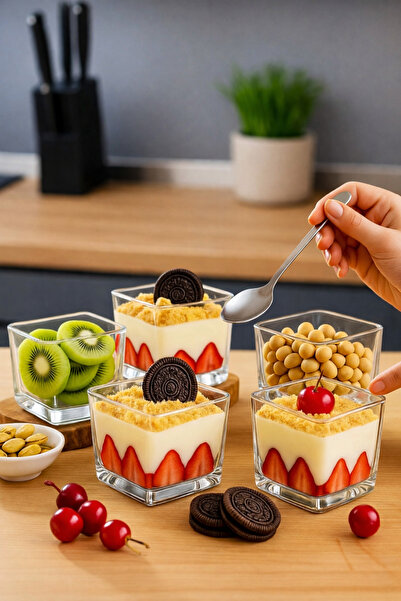 LOVER'S KİTCHEN aradığınız herşey 6' Lı CAM Magnolia Cup Kase Kare Magnolya P...