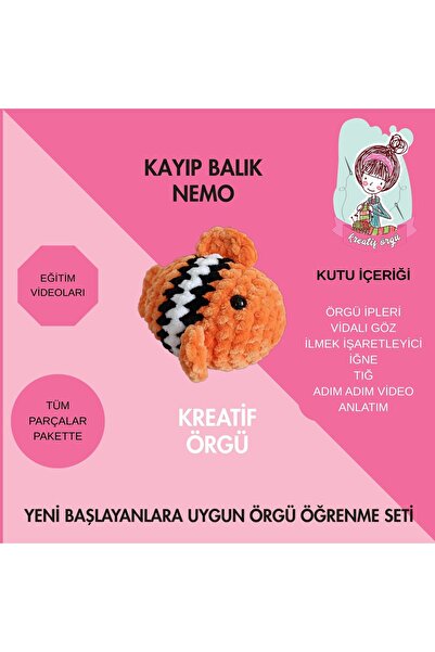 KREATİF TASARIM Kreatif Örgü Balık Nemo Örgü Öğrenme Kiti