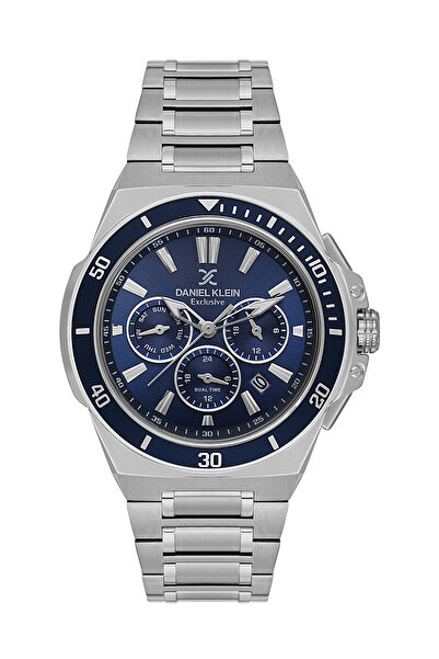 Daniel Klein ساعة رجالية حصرية من الفولاذ المقاوم للصدأ باللون الفضي DK.1.142...