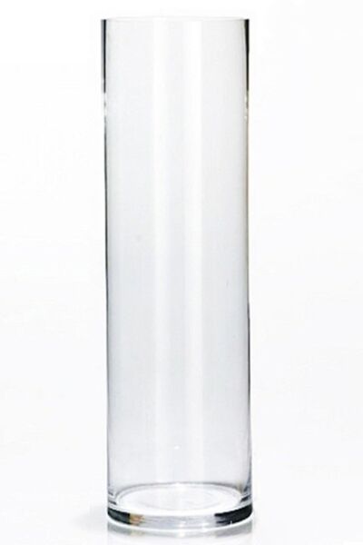 GLASSY Silindir Cam Vazo (15cm Çap-50cm Yükseklik)
