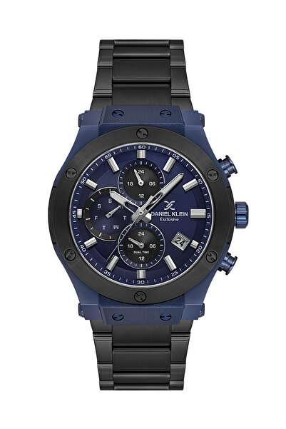 Daniel Klein Exclusive Black Stainless Steel Watch for Men DK.1.14227-5