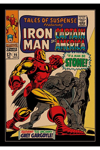Caph Design Iron Man Çizgi Roman Kapağı Vintage Kraft Poster - 33x48cm