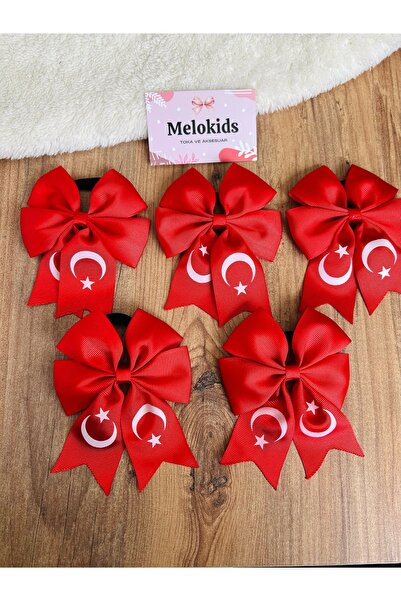 MeloKids 23 أبريل، 19 مايو، 29 أكتوبر العلم التركي الأحمر - مجموعة من 5 أبازيم