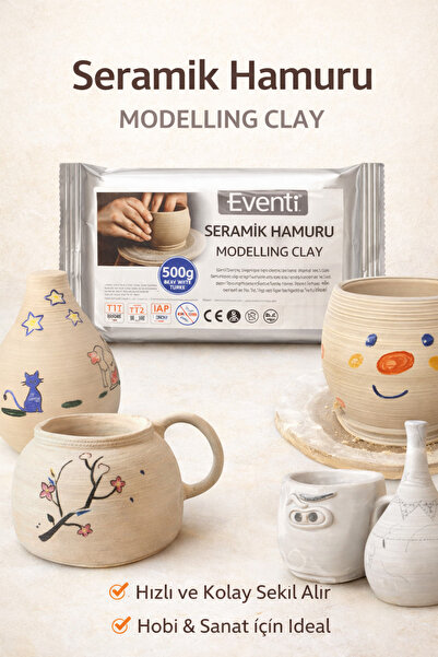 EVENT Seramik Hamuru 500 gr Beyaz Modelleme ve Şekillendirme Kil Hamuru