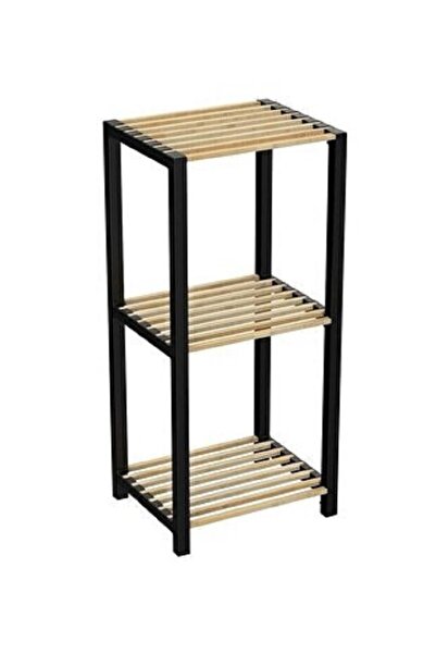 Bienwood Masif Ahşap Raf BIE-7002 Mutfak Ofis Çok Amaçlı 3 Katlı raf