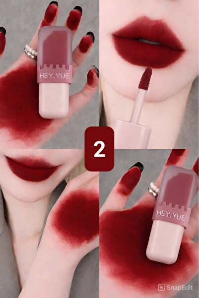 Hey Yue HEY.YUE 02 أحمر شفاه سائل غير لامع يدوم طويلاً - مظهر ناعم وطبيعي