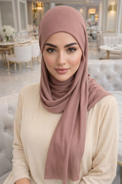 Aişe tesettür Pudra Kelebek Bone Şal