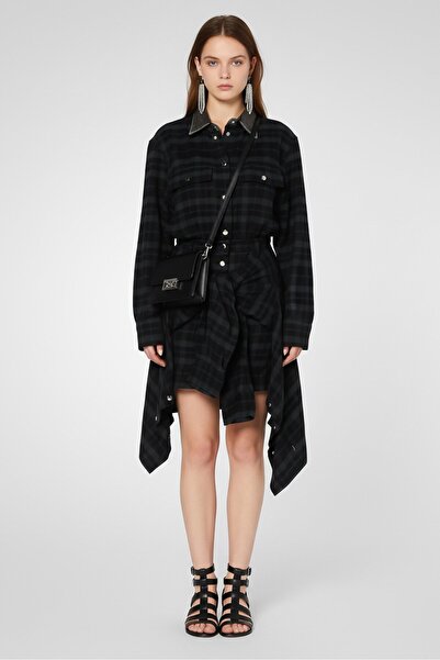 Diesel فستان نسائي متوسط ​​الطول بنقشة مربعات، متعدد الألوان