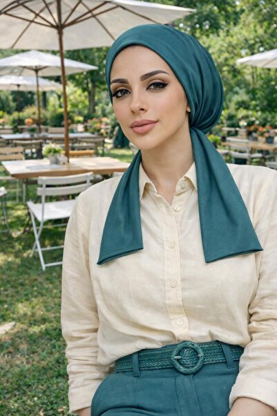 Aişe tesettür Petrol Eşarp Bone