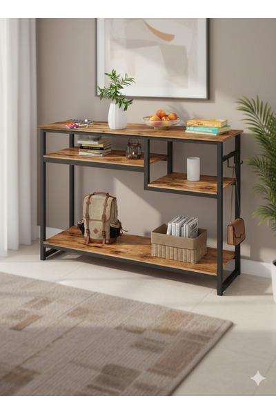 Generic طاولة وحدة التحكم وطاولة أريكة مع رف تخزين وطاولة مدخل للأريكة والممر