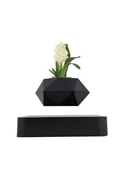 FRAMMINO Ghiveci floral levitant FRAMMINO®, gravitational in camp magnetic, rotativ, negru, decorativ