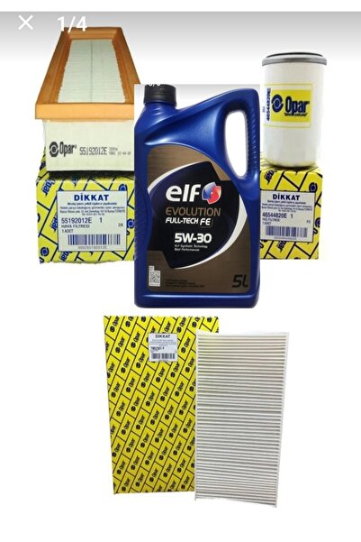 ELF Doblo 1.6 Benzin KW88 Filitre Bakım Seti 2009-2015+Elf 5w-30 5lt Motor Yağ 2025 Üretim