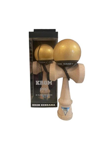 KROM Kendama POP, auriu, profesional, cupe mari, vopsea premium, 8 ani+