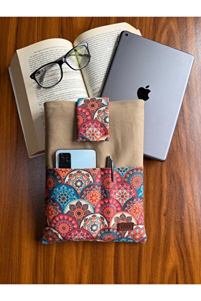 AKSESUARSEPETİ حقيبة كمبيوتر لوحي مصنوعة يدويًا مع جيب، وحقيبة كتب، وحقيبة كت...