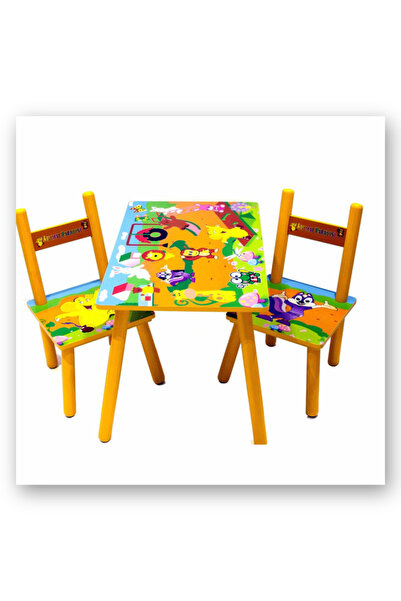 OEM Set masuta copii din lemn cu 2 scaunele - Zoo