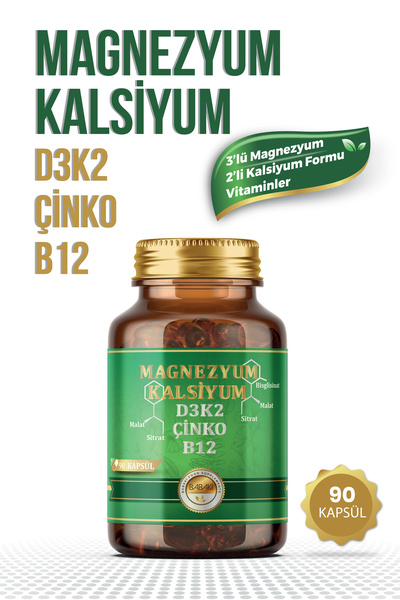 babaki Kas Gevşetici Magnezyum Kramp Stres Uyku Desteği D3K2 Çinko 90 kapsül