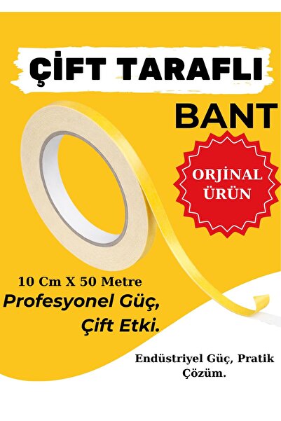 OSSOFOL 50 metre ince süper güçlü çift taraflı köpük bant 50mt x 10 mm 1 adet...