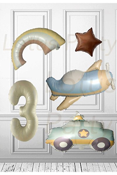 LOTUS PARTY Ρετρό μπαλόνι αυτοκινήτου αστυνομίας - Ρετρό μπαλόνι αεροπλάνου -...