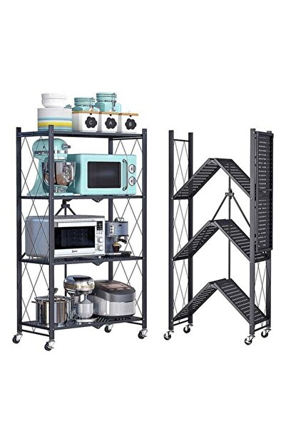 EGG 4-shelf Metal Wire Multi-shelf Foldable Storage Rack For Garage/kitchen/h...