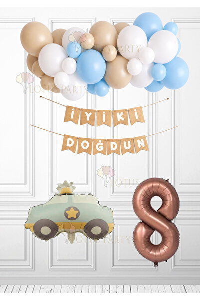 LOTUS PARTY Ρετρό Σετ Αυτοκινήτων Αστυνομίας Kraft Λευκό Κείμενο Χρόνια Πολλά...