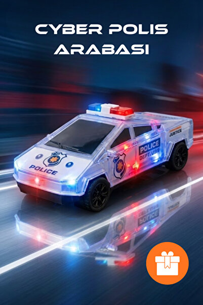 viyol marketim Işıklı Sesli Cyber Polis Arabası Oyuncak Off-Road Fütüristik T...