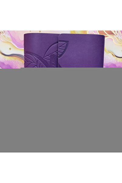 Skygo Leaf Patterned Unlined Leather Notebook Purple