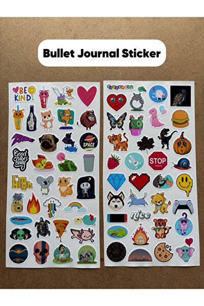 hdsticker 70 Adet Bullet Journal Ajanda Daily Cute Çıkartma Planner Defter La...