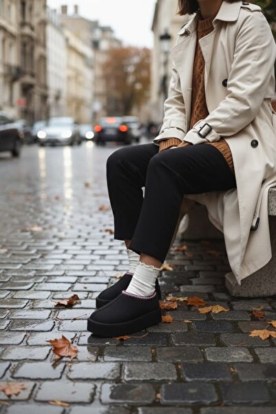 Noliva Women's Mini Suede Sheepskin High Thick Sole Winter Boots