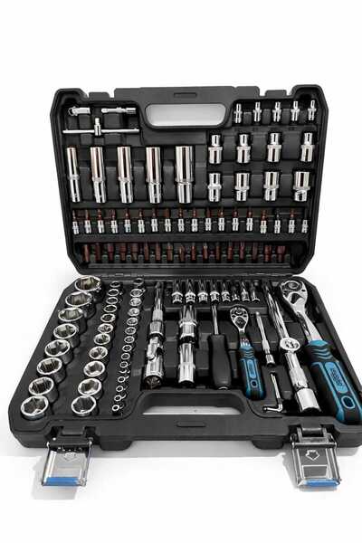 Tatian 1/2"-1/4" 108 Parça 1. Kalite Full Tamirci Cırcır Kollu Lokma Seti