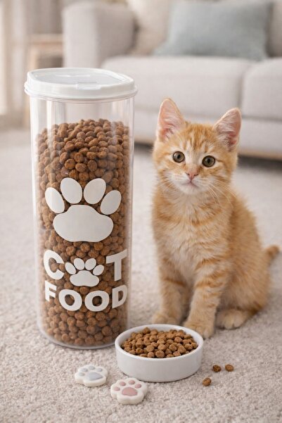 DEEMBRO 5,8 Lt Kedi Mama Saklama Kabı Kedi Maması Saklama Kabı Saklama Kutusu...