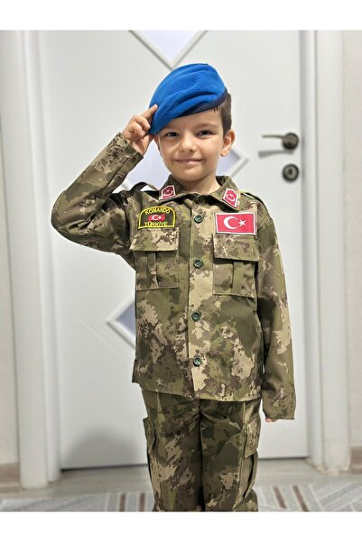 KOMANDO PAZARI Costum de comandos soldat pentru copii (CĂMĂȘI PANTALON BEC OR...