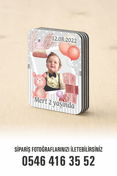 reklamatolye Kişiye Özel Resimli Doğum Günü Magneti 10 Temalı 7x5 Cm 10 Adet