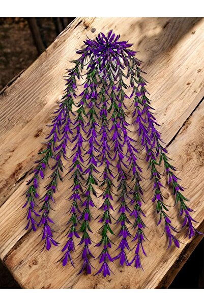 Lilac Home Yapay Çiçek Elmas Saksıda Mor Rosemary Biberiye Sarkıtı