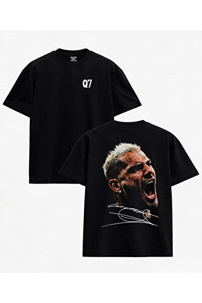 kun inaki Ricardo Quaresma Trivela Kara Kartal Sırt Baskılı Siyah Unisex Tişört