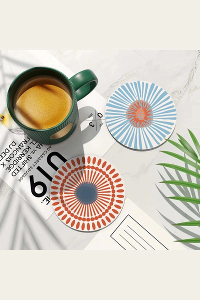 Valerine Life Yıkanabilir Kaymaz Ofis Çay ve Kahve Fincan Bardak Altlığı 10x1...